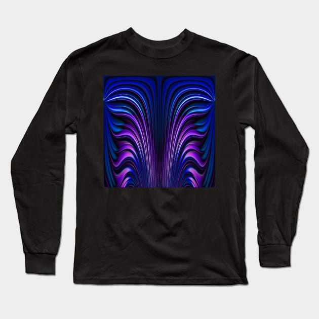 blue and purple flame Long Sleeve T-Shirt by mister-john